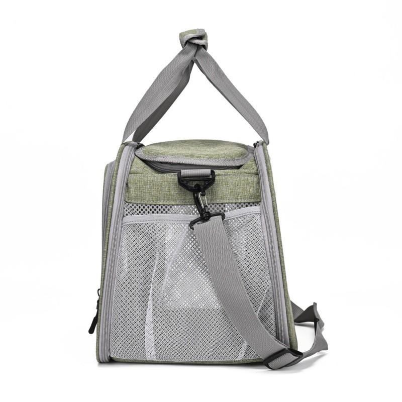 Transparent Window Pet Carrier Bag Small Dogs Cats Breathable Ventilated Travel With Multiple Air Vents Oxford Fabric