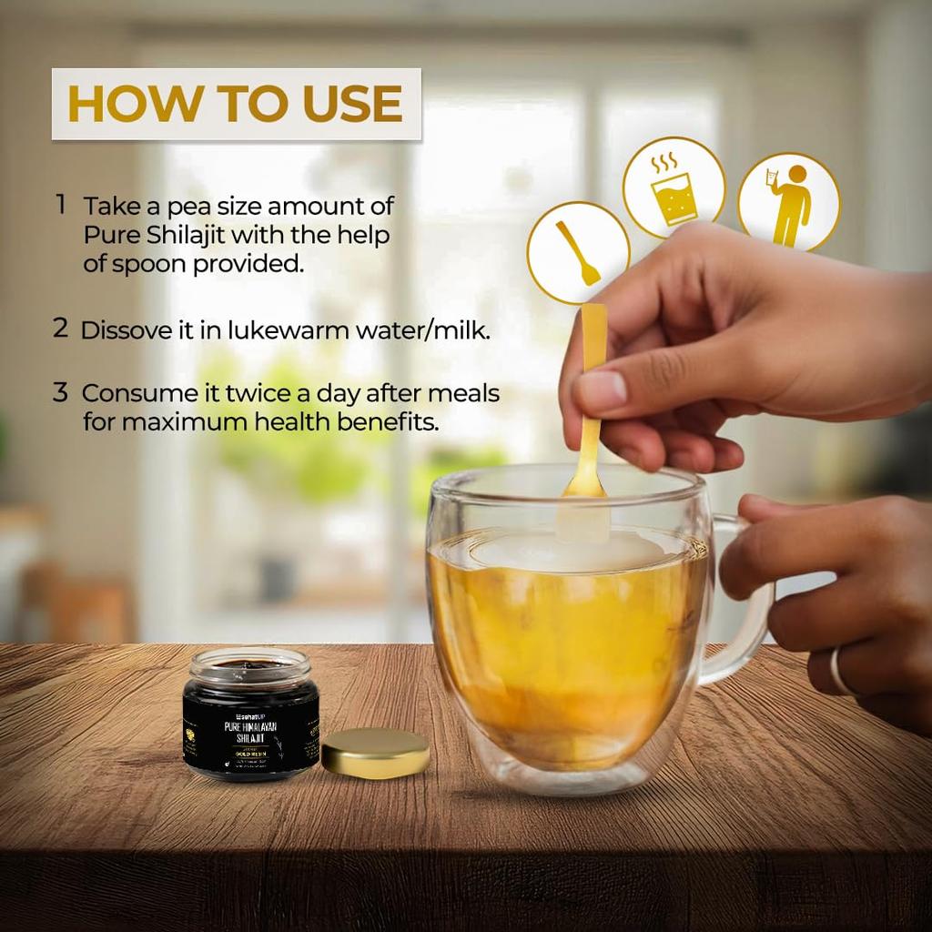 SehatUP Pure Pure Himalayan Shilajit Resin 20g | 75% Fulvic Acid | Gold Grade Shilajit | Energy, Stamina & Testosterone Support | Natural Mineral