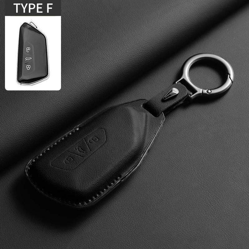 Voor Vw Volkswagen Id.3 Id.4 Crozz Passat Sagitar Tiguan L Teramont Golf Gti Lamando Tavendor Talagon Lederen Auto Sleutelhoesje Cover