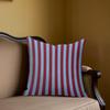 Burgundy Light Blue Vertical Stripe Square Jacquard Pillow Cover for Sofa Office Waist Cushion Cover Home Decorative Pillowcase