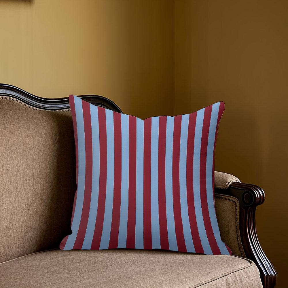 Jmg Clothing Unisex Burgundy/Light/Blue Vertical Stripe Square Jacquard Pillow Cover For Sofa Office Waist Cushion Cover Home Decorative Pillowcase