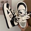 2025 Spring Niche Panda Black and White Ugly Cute Little White Shoes Children Platform Versatile Leisure Students Running Board Shoes Tide