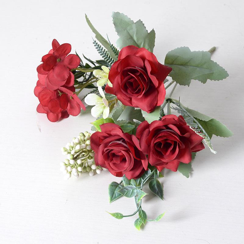 

Artificial Flower Polyester Fiber Rose Dream Palace French Indoor and Outdoor Decoration Bride Hand Bouquet Ornaments
