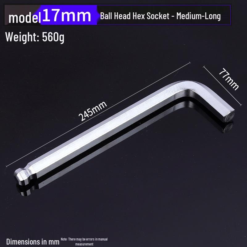 Gehärteter verzinkter und vernickelter L-förmiger Innensechskantschlüssel mit Kugelkopf