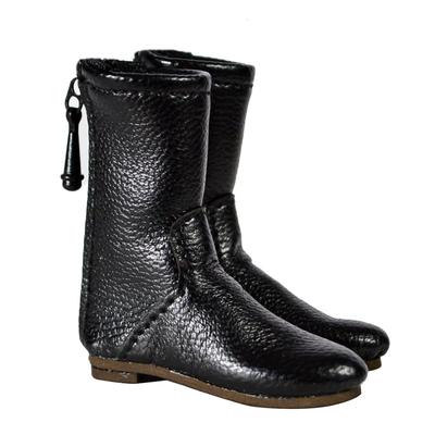 Accessoires pour corps TBLeague Pour pieds de taille normale Mode sexy belle femme Bottes plates style cuir Chaussures n'incluent pas la tête et le mollet noir