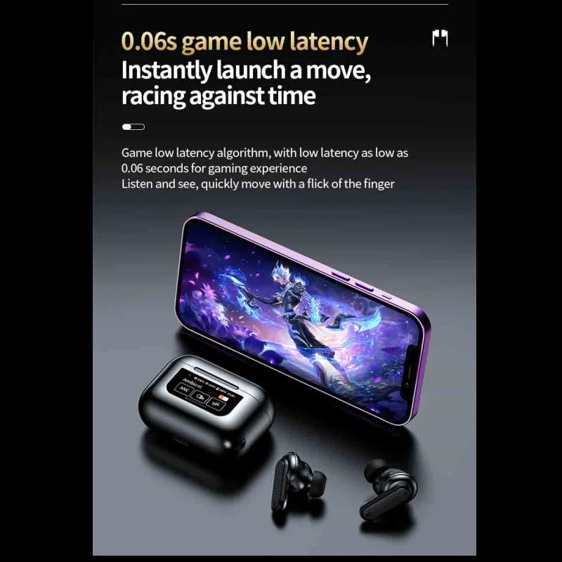 YW08 Bezprzewodowy zestaw słuchawkowy BT 5.4 z etui ładującym Smart Touch Kolorowy ekran ANC Redukcja szumów otoczenia Dźwięk przestrzenny 9D