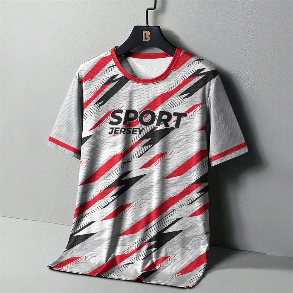 Men's Running T-Shirt 3d Print Oversized Short Sleeved Top High Elasticity Sports Shirt Summer Quick Dry Fitness T-Shirt For Men