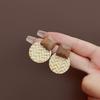 Chinese Pastoral Style Retro Mori Series Small Fresh Hand-Woven Round Turf Stud Earrings Elegant And Dignified Earrings Earrings