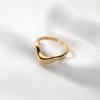 ANENJERY Irregular V-Shaped Lines Rings For Women Simple Temperament Adjustable Ring All-Match Jewelry