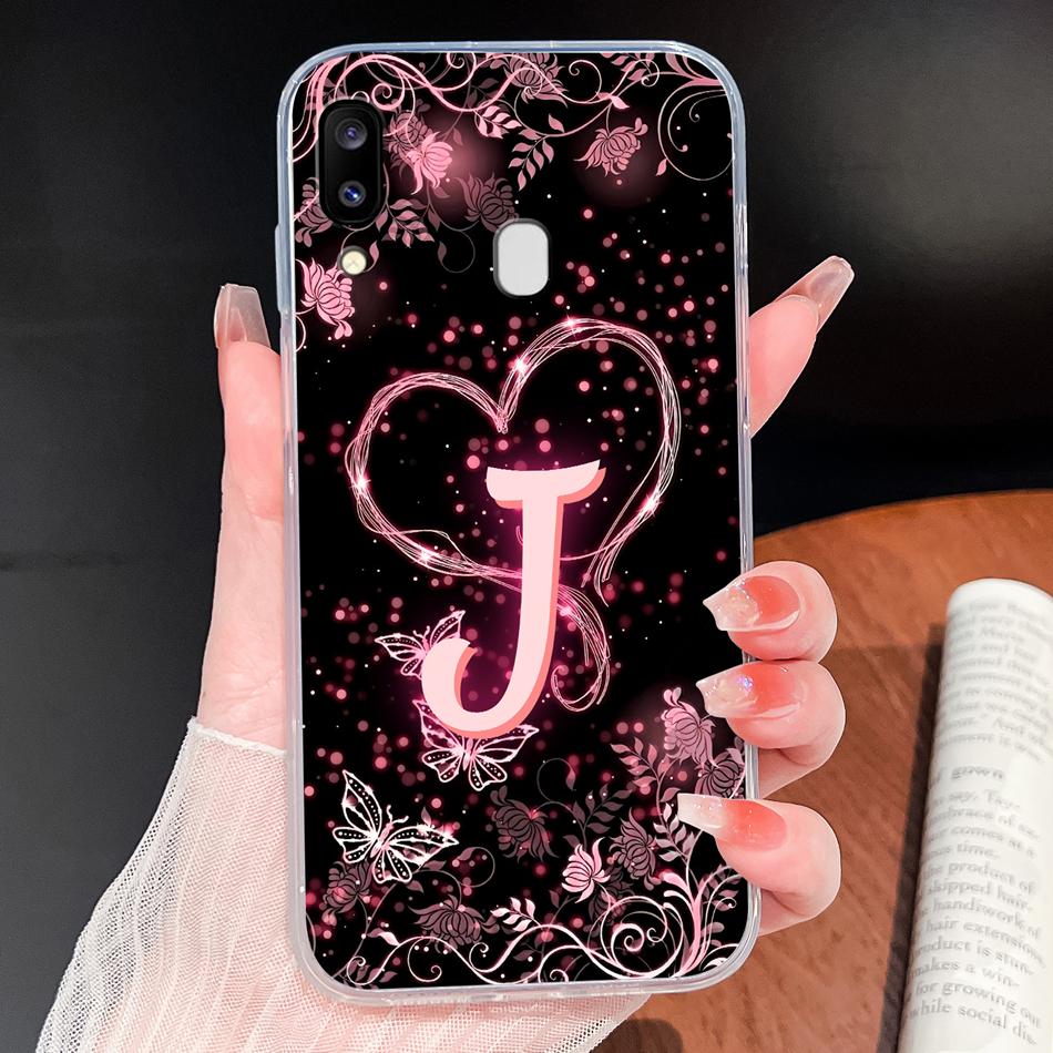 Für Samsung Galaxy A20 A20S A21 A30 A30S Handyhülle Schmetterling Buchstaben Weiches TPU Klare Silikonhülle Für Galaxy A 20 A 30 Gehäuse