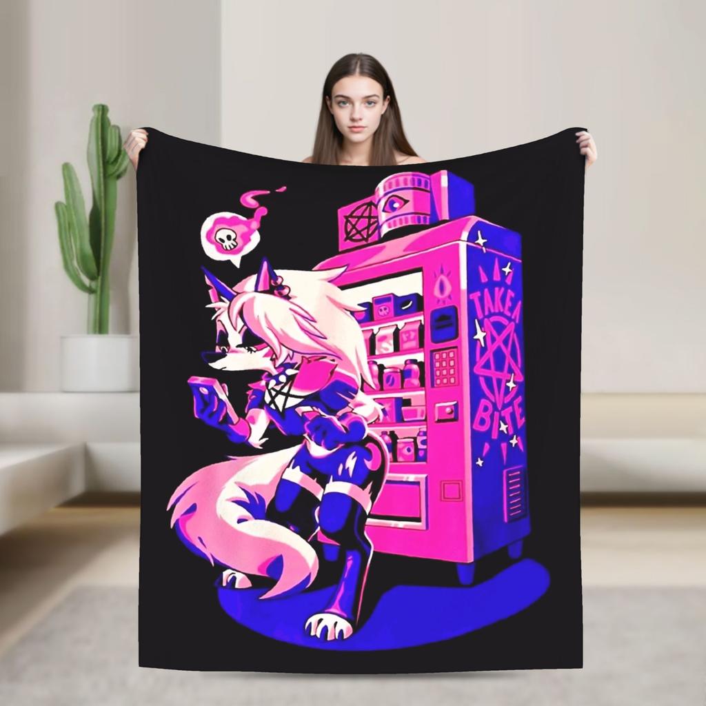 Soft Warm Blanket Decorative Helluva Boss Loona Throw Blanket  Flannel Bedspread For Outdoor Aesthetic Sofa Bed Cover