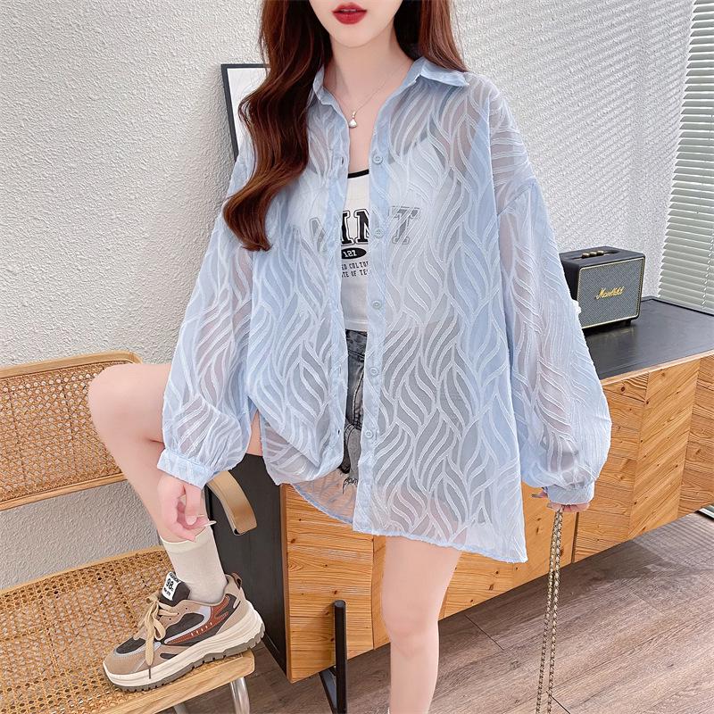Women's Chiffon Sun Protection Cardigan - Lightweight, Long-Sleeved Beach Outerwear