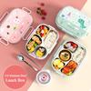 Scatola Pranzo Acciaio Inossidabile 1550ML Bambini Scuola Kawaii Bento Box Contenitore Portatile Sigillato per Conservazione Cibo per Studenti Lavoratori d'Ufficio