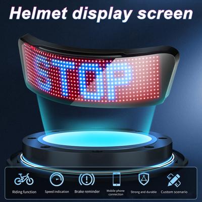 Pantalla LED para casco con intermitentes, velocímetro, aplicación programable, patrones de visualización, resistente al agua, para ciclismo nocturno, luz trasera para casco de motocicleta y bicicleta
