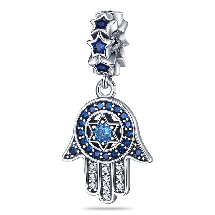 Charming Evil Eye Bead With Inlaid Stones Pendant DIY Handmade Bracelet Jewelry Making Accessories