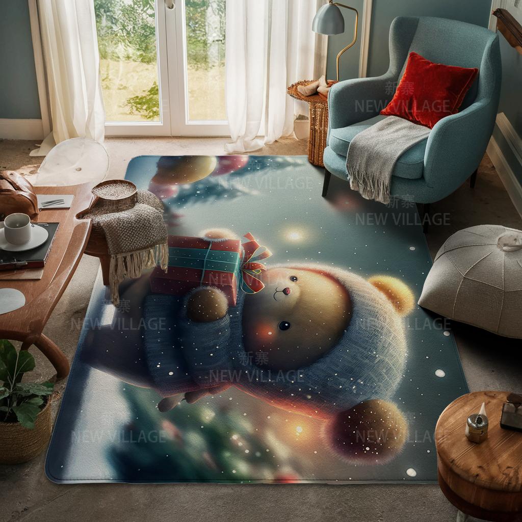 Hauseingangsteppich Fußmatte Haustür Wohnzimmer Bad Fuß Badezimmer rutschfest wasserabsorbierend Teppiche Bad Frohe Weihnachten Winter