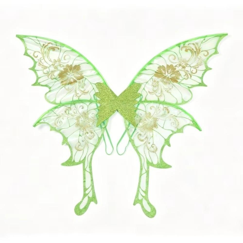 Semi-Transparent Mesh Butterfly Wings Floral Embroidered Angel Wings  Cosplay Performance