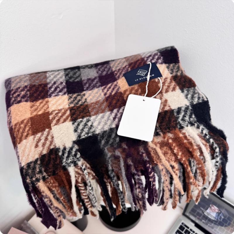 Korean Style Unisex Wool Blend Scarf: Anti-Pilling, Warm, Multi-Purpose Winter Shawl