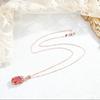 Luxury Women’s Faux Morganite Egg-Shaped Necklace with Fire-Colored Ruby Gem Pendant