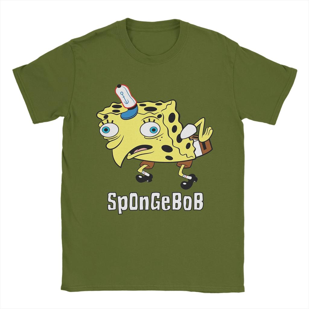 Unisexs TShirt SSpongebobs Vintage 100 Cotton Tee Shirt Short Sleeve SpOnGeBoB Meme T Shirts Round Neck Clothes 6XL