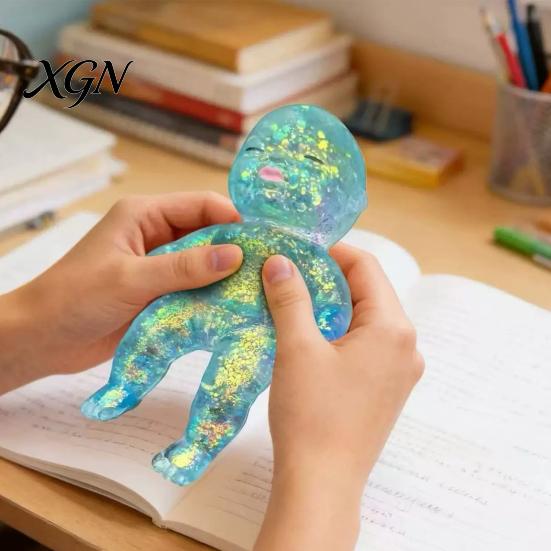 Anxiety Relief Ball 1/2/3/4/5Pcs Glitter Babies Stress Toy Soft Stretchy Relieving Clear Sensory Baby Squeeze Hand Relaxation Sugar Fidget Kids