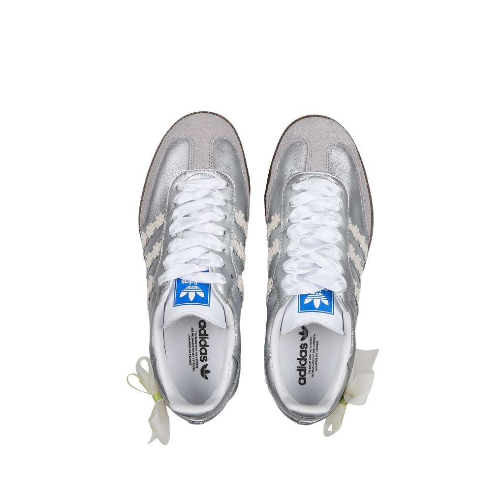 Adidas Originals SAMBA OG Butterfly Blossom Non slip Lightweight Low top Skateboard Shoes Unisex Silver B75806(Team368-)