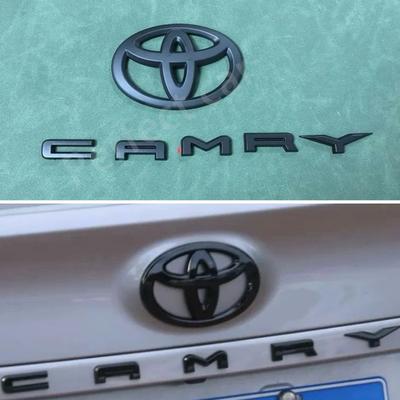 2pcs Hood Badge Trunk Badge OVERLAY Modification Gloss Black Matte Black Suitable for 2024 2025 9th Generation Camry