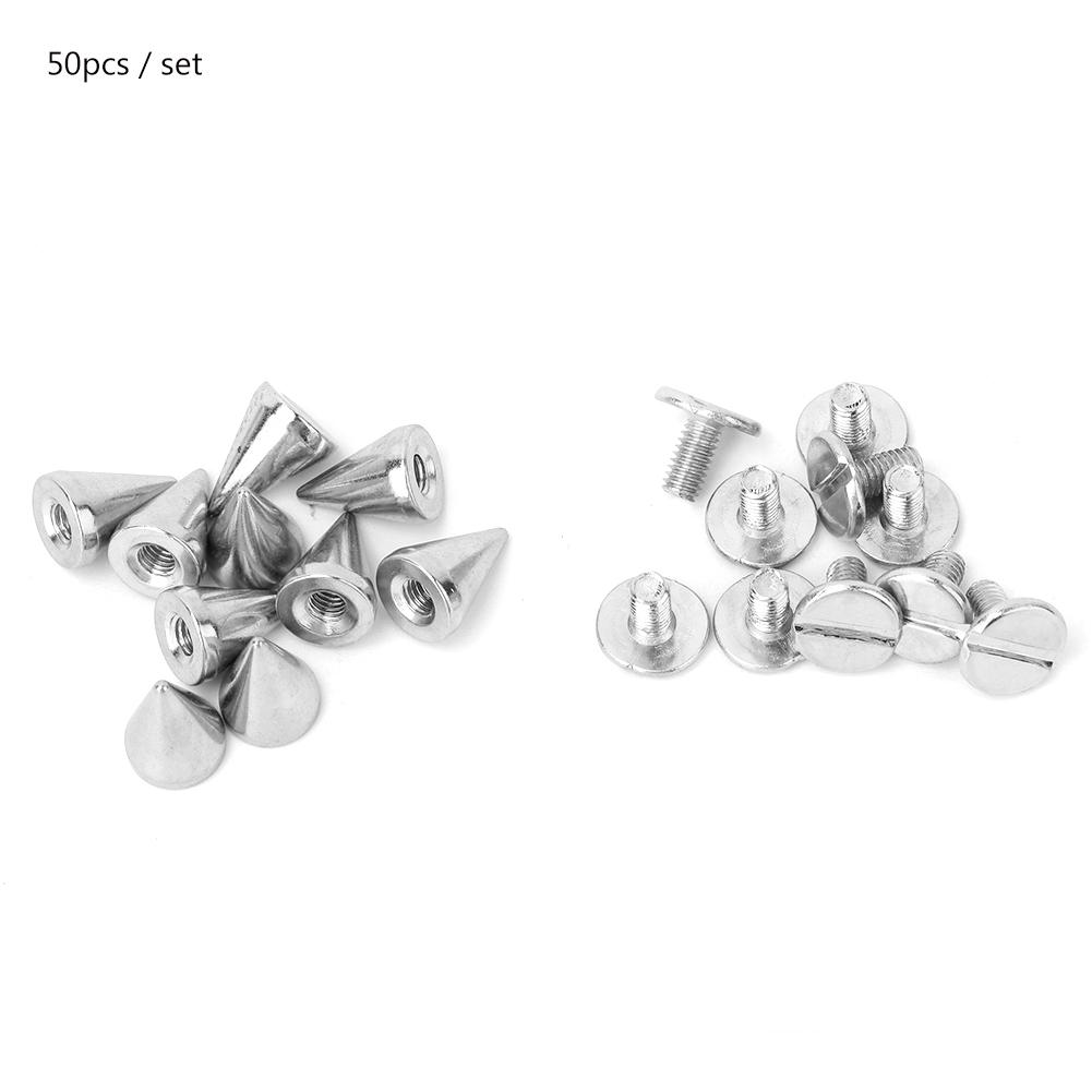50pcs 7*10mm Spikes Punk Rivets Leathercraft Studs Clothing Decoration (Bronze)