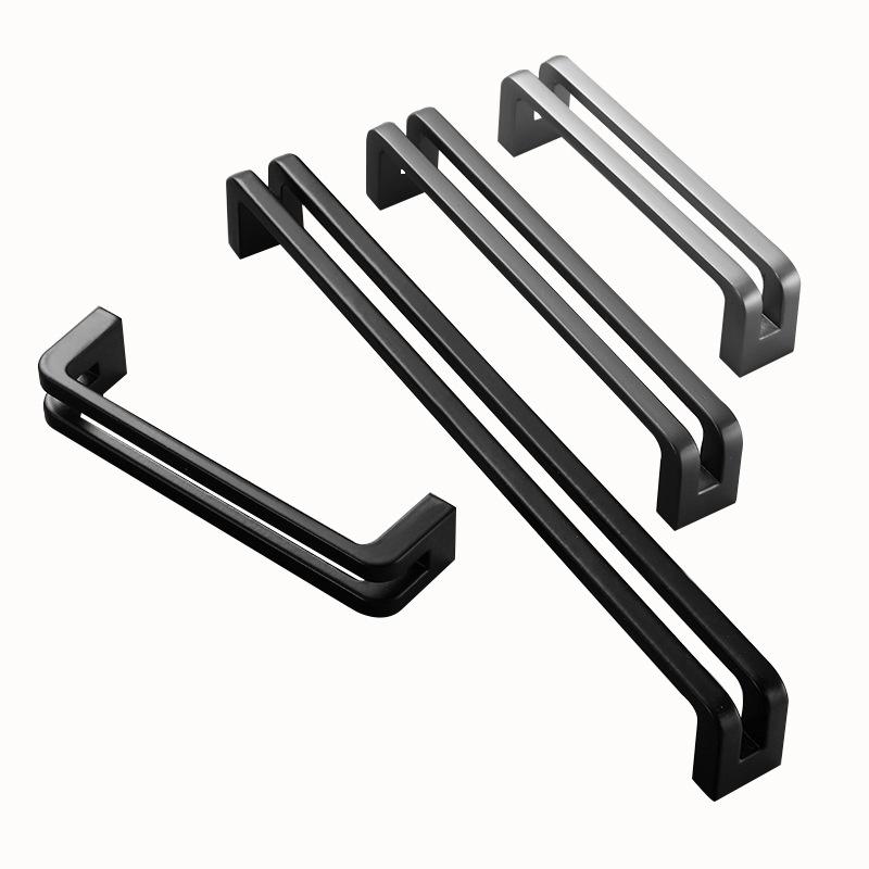 Nordic Furniture Handles Gray Black Brushed Kitchen Cabinet Pulls Handle For Cabinets And Drawers Knobs Kitchen Accesso Hardware