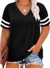 Women's Casual V-neck Short Sleeve Tee Summer Simple Versatile Oversized T-shirt Fashion Comfortable Breathable Female Clothing