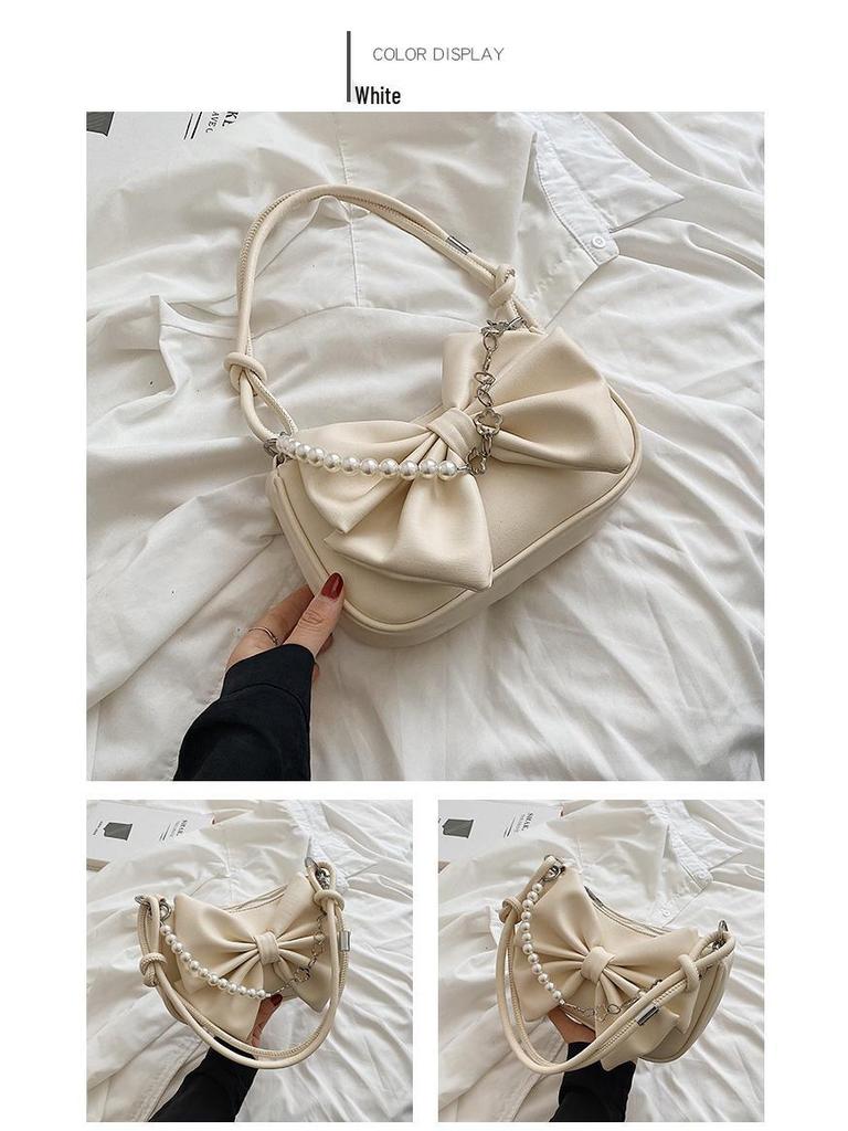 Bowknot Pearl Chain High-End Trendy Crossbody & Shoulder Bag for Women