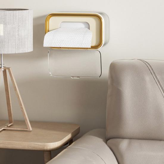 Wet Wipes Dispenser Box Large Capacity Wall Mounted Tissue Holder Easy To Open Multifunctional Tissue Box with Spring Plate
