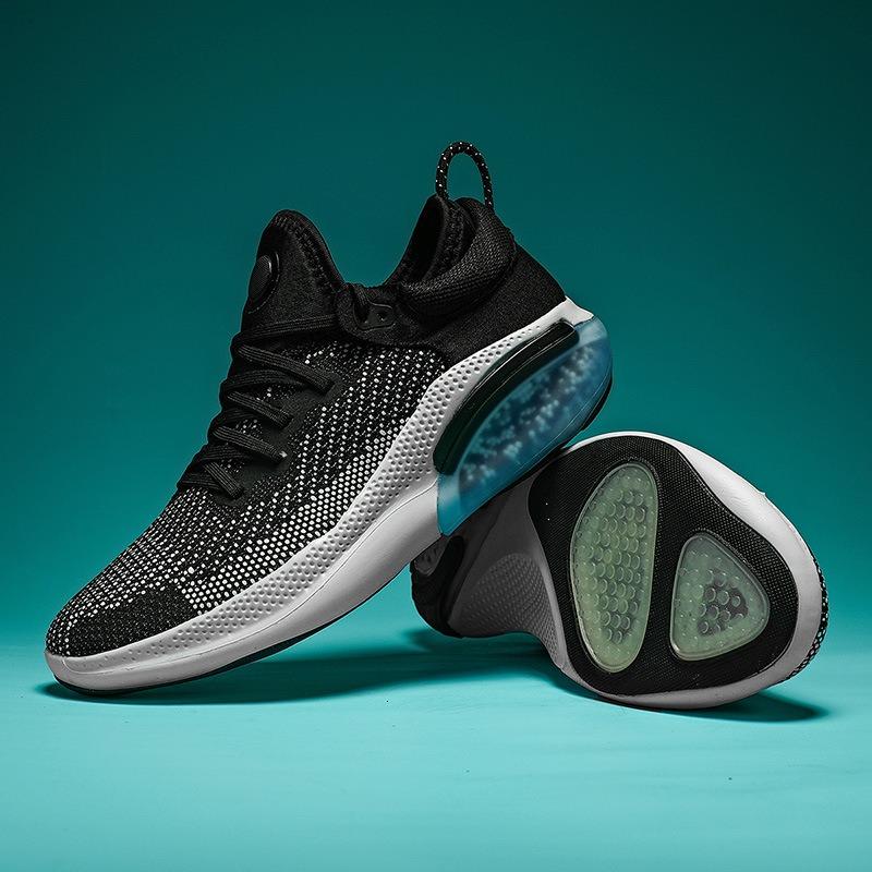Men's Breathable Knit Air Cushion Sneakers Lightweight Non-slip Shock Absorbing Casual Sports Shoes