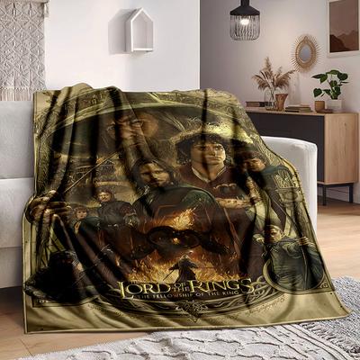 1pc The Lord of the Rings Flannel Throw Blanket Lightweight Soft Warm All Season Blanket for Sofa, Bed, Travel,L1028056