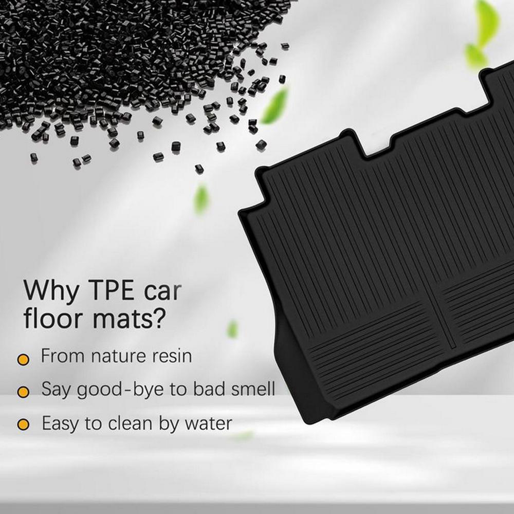 Heenvn Floor Mats For Tesla Cybertruck 2024-2026 Custom Fit All Weather TPE Cargo Liner Cargo Trunk Mat Pad Kit Set Accessories