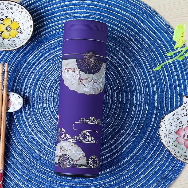 500ML Stainless Steel Thermos Coffee Tea Mug Chinese Classical Style Water Bottle With Filter Thermo Cup