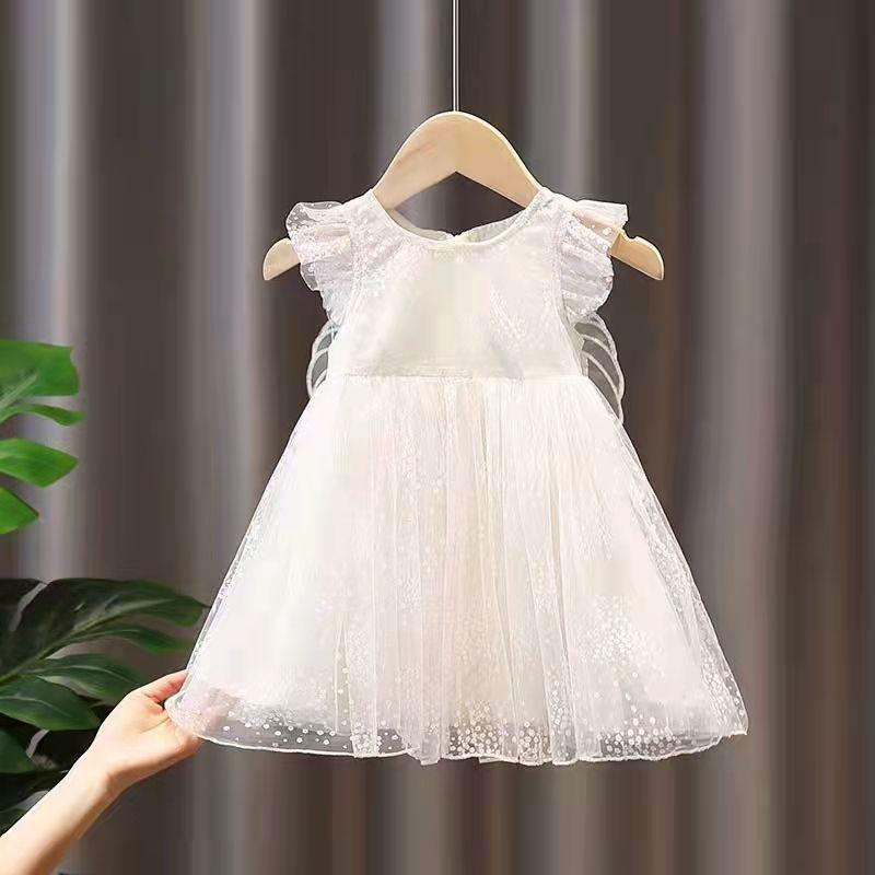 Summer Princess Dress for Girls Childrens Summer Tutu Skirt Dress Kids Party Wear S белый