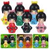 LEDMOMO Miniature Kokeshi Dolls 6-Pack 1.57 Inch PVC Assorted Color 4CM