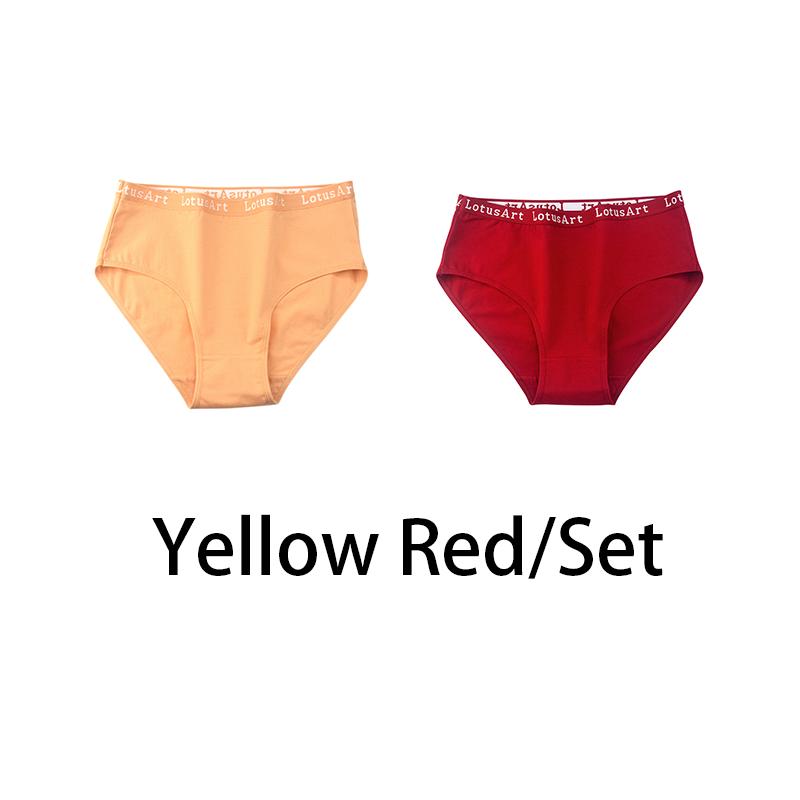 YOUULAR 2PCS/Lot Women Cotton Solid Seamless Panties Sexy Big Size Underwear Letter Lingerie Mid Waist Comfortable Briefs NKT2123-2