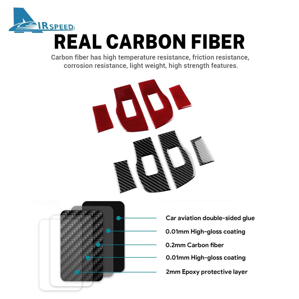 For Mazda 3 Axela 2019 2020 2025 2025 2025 2025 2025 Car Rear Door Window Lifting Frame Panel Real Soft Carbon Fiber Sticker