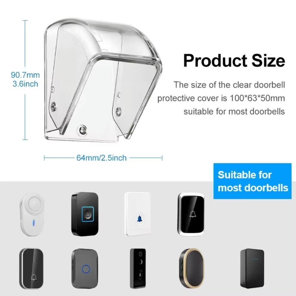 Transparent Wireless Doorbell Cover Protective Weatherproof Door Bell Protector Dustproof DIY Doorbell Rain Cover All Seasons