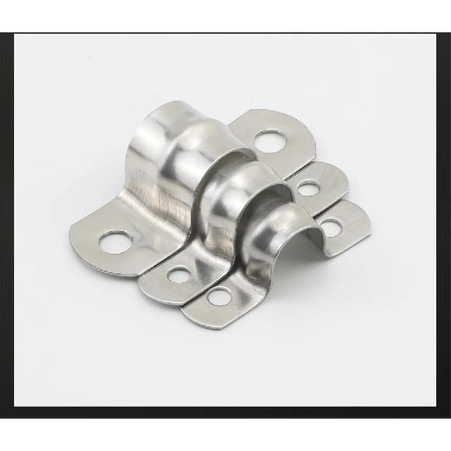 JUIDINTO U Shaped Pipe Clamp Type 2-10pcs Stainless Steel with Two Holes for Water Pipe Plumbing Piping Saddle Clip