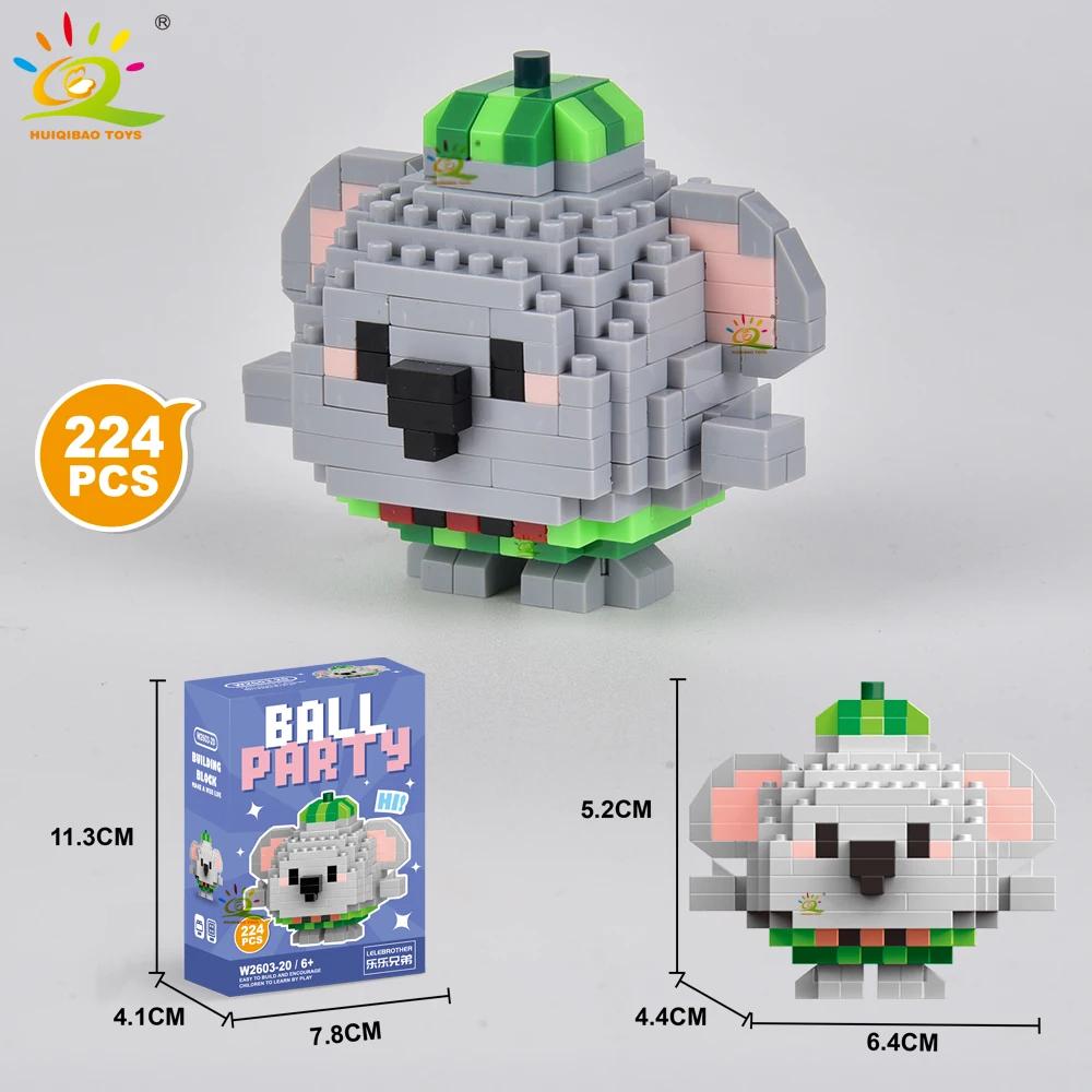 HUIQIBAO MOC Tier Mikro-Baustein Mini Niedlich 3D Diamant Modellstein DIY Stadtbau Spielzeug für Kinder Schreibtischdekoration