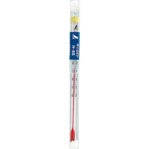 Shinwa Sokutei H-8S Stick Thermometer, Alcohol Red Liquid, -20 to 50C, 15cm, 72752