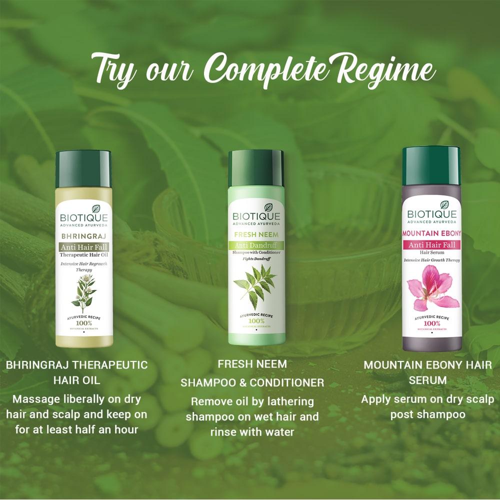 Biotique Neem Šampon a Kondicionér 180ml Léčba proti Lupům Pro Suchou Svědivou Pokožku Hlavy Růst Vlasů Svěží Lesklý Všechny Typy Vlasů