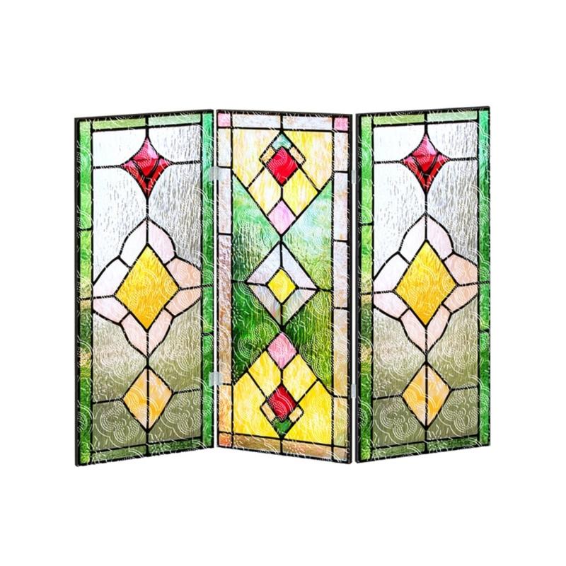 3 Panel Divider Mini Folding Screen Decorative Desktop Folding Screen Acrylic Suncatchers Ornament for Office Home Decors