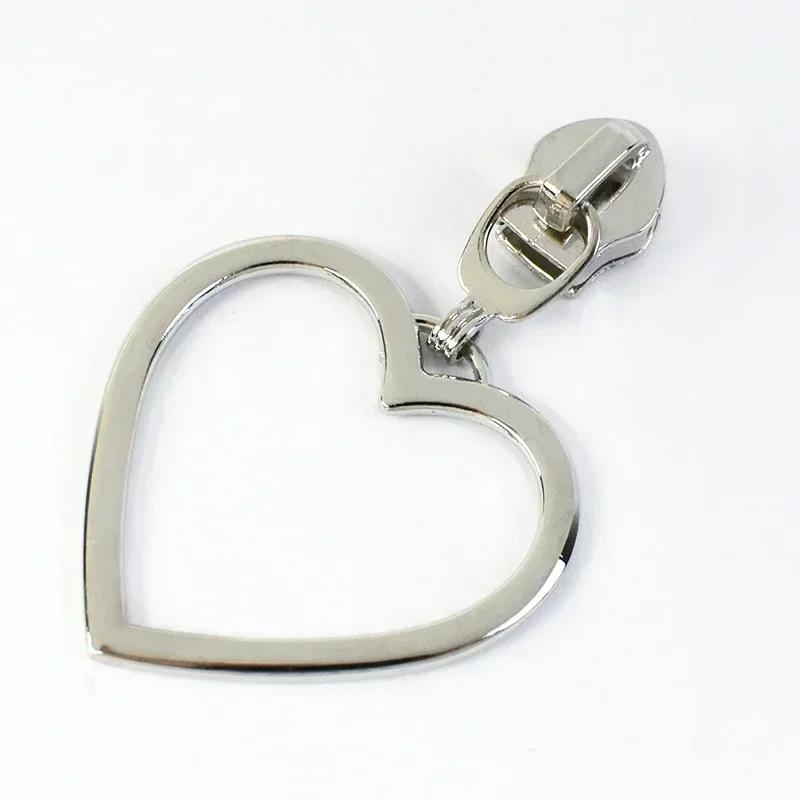 Meetee 5-50 Stück 5# Nylon Reißverschlussanhänger Kleidung Taschen Reißverschlüsse Reparatur Schieber für Plastikreißverschlüsse Herz Reißverschlusskopf Griff Nähzubehör