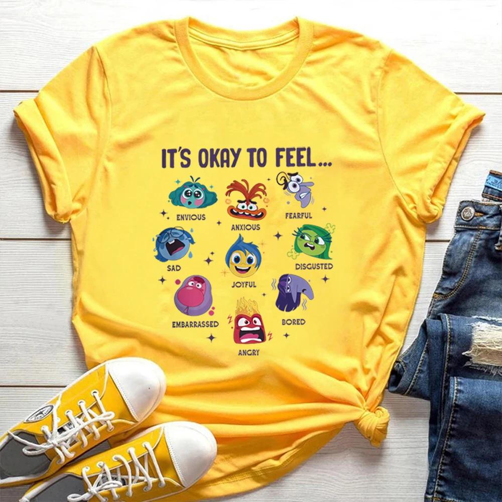 Inside Out 2 It's Okay To Feel All The Feels Tshirt Mental Health Shirt Inclusion Speech Therapy BCBA Tee Cute Short Sleeves Top