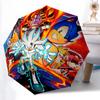 1pc The Ultimate Adventure Sonic Theme Pattern Beautiful Looking Automatic Folding Cartoon Practical Umbrella, 3 Folding, 8 Iron Frame Design, Durable
