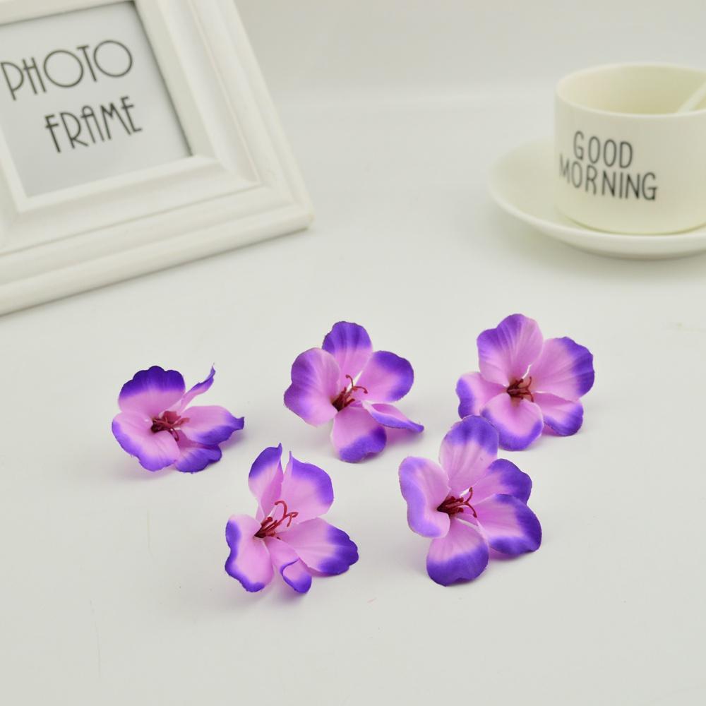 20PCS Cheap Artificial Flowers Orchid for Home Wedding Decoration Accessories Pompon DIY Wreath Needlework Silk Cherry Roses